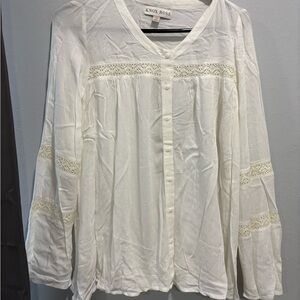 Knox Rose Women's White Lace Detail Blouse